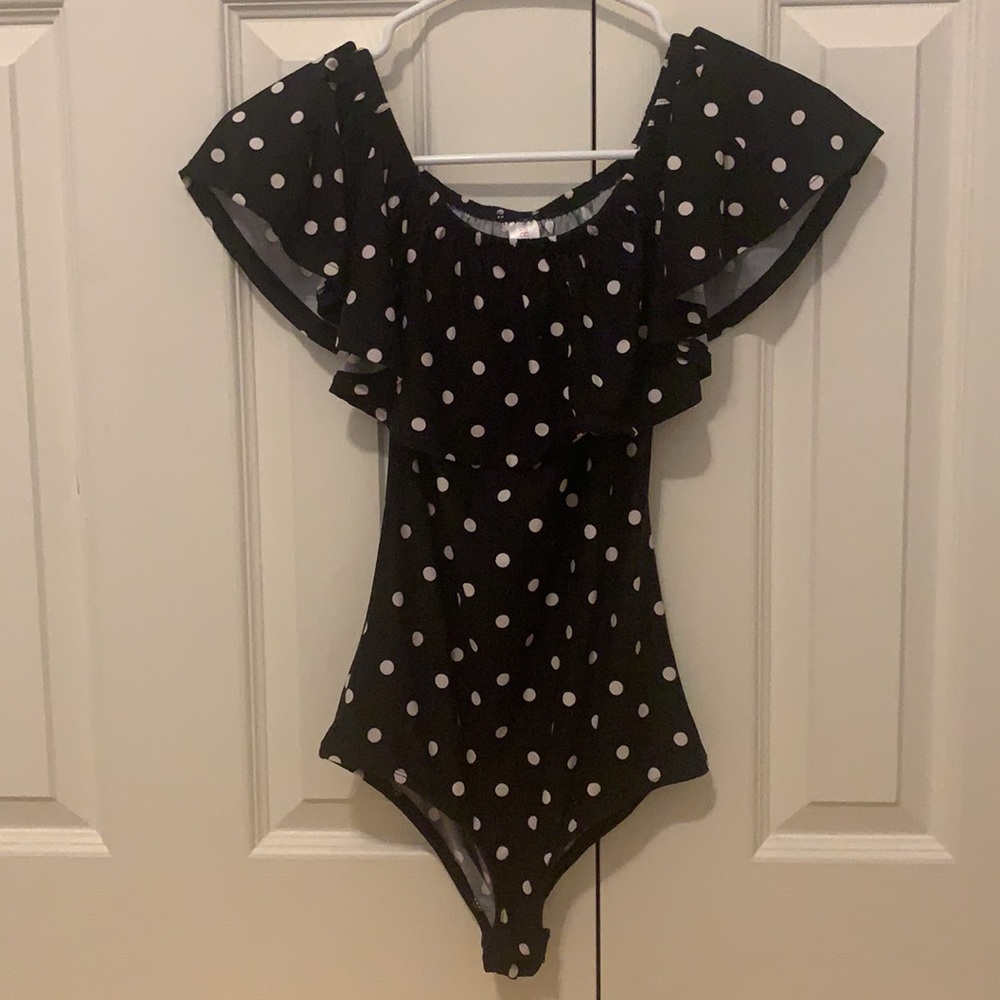 Off-the-Shoulder Ruffled Sleeveless Bodysuit